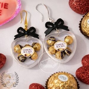 Handmade Ferrero Rocher Heart Earrings S925/18k Gold Great Valentine's Day Gift
